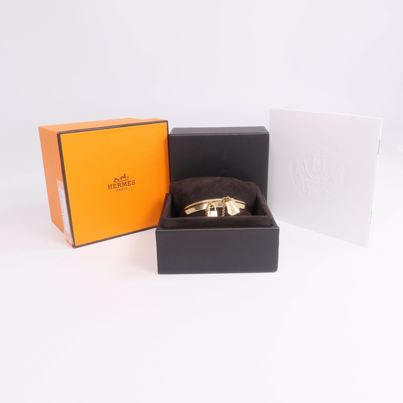 HERMES 18K玫瑰金Double Kelly Clochette Jonc手鐲-9