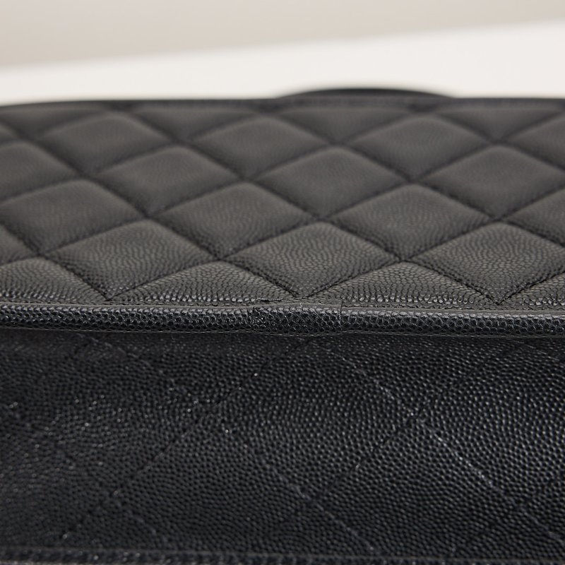 Chanel 22k 手柄郵差包/黑金牛-10