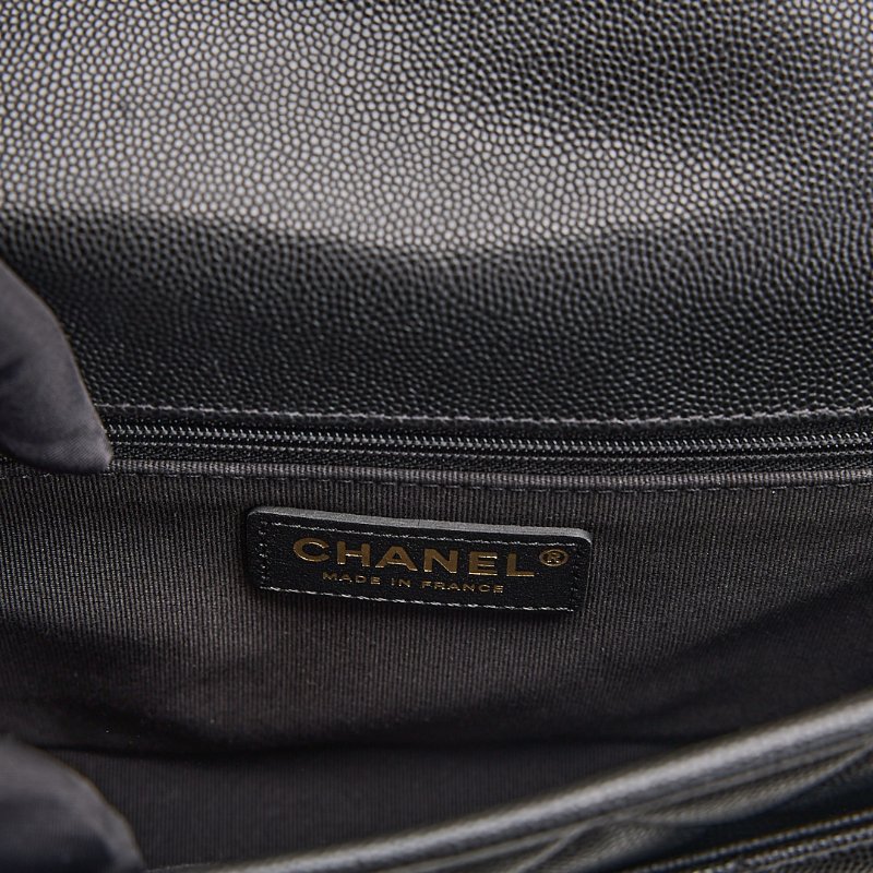 Chanel 22k 手柄郵差包/黑金牛-21