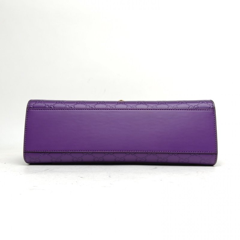 GUCCI 紫色牛皮Padlock鎖頭包盒子包中號GG壓紋肩背包-4