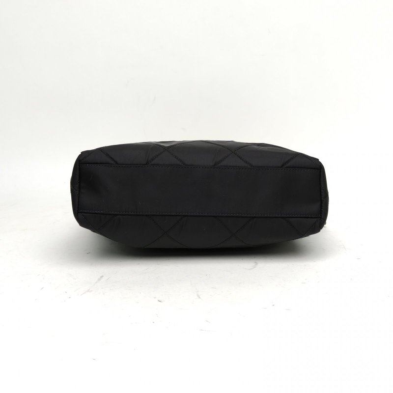 PRADA Chaine再生尼龍托特包黑色尼龍金扣肩背包-4