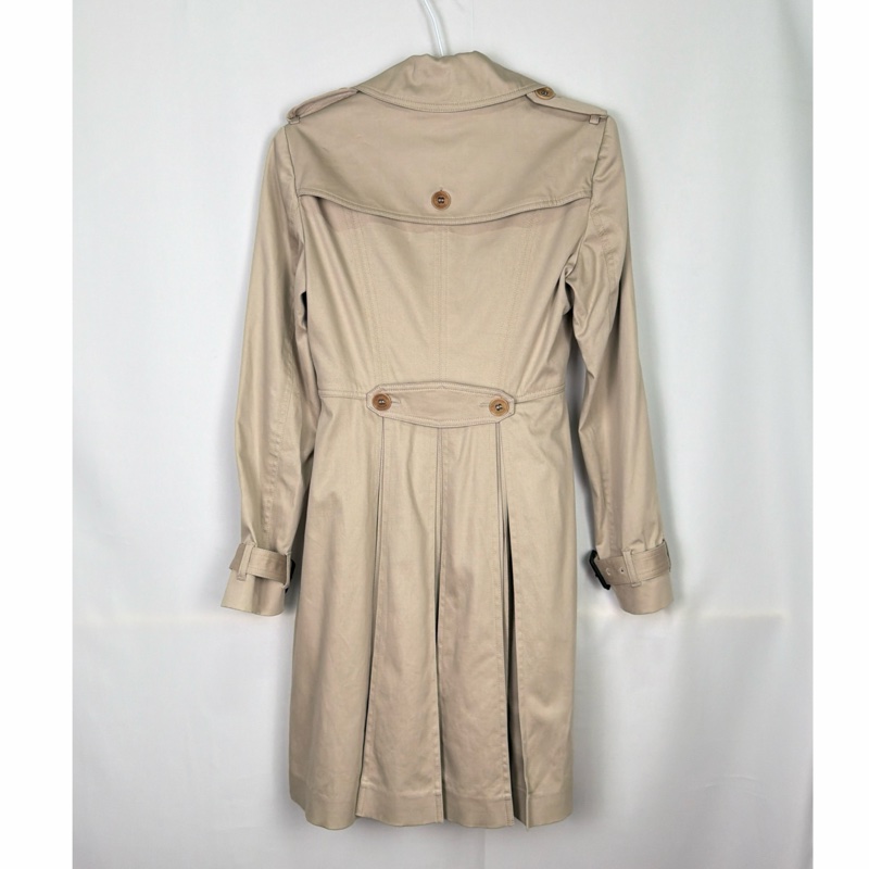 莉亞精品♡ Burberry長板風衣卡其 尺碼36 二手-1