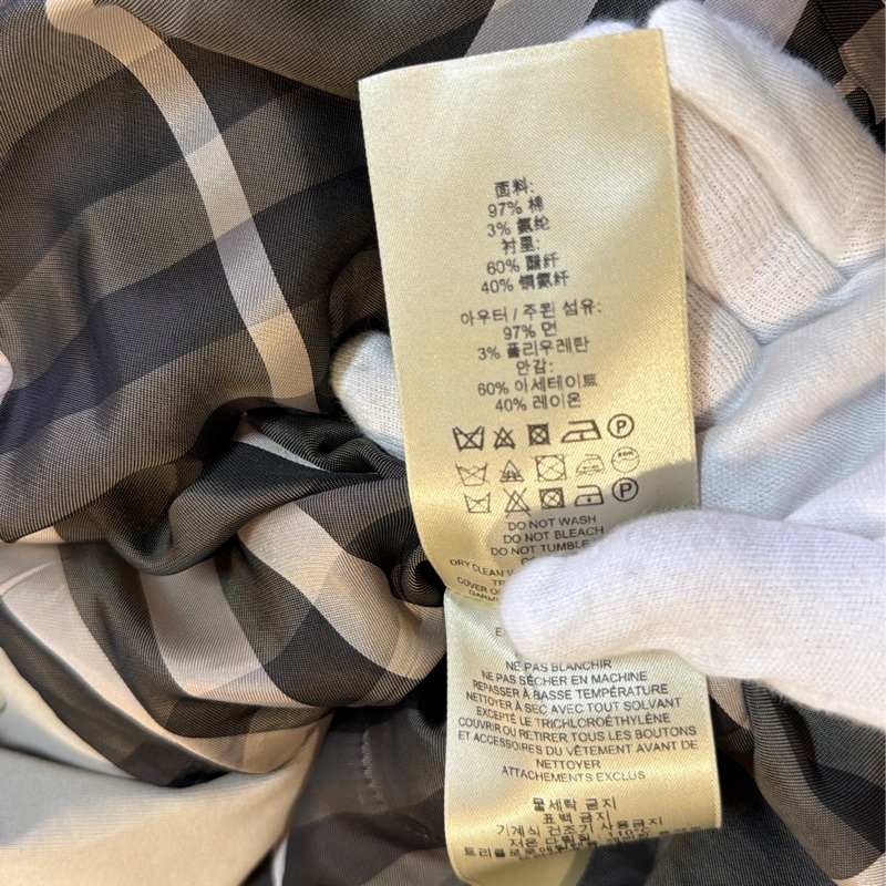 莉亞精品♡ Burberry長板風衣卡其 尺碼36 二手-3