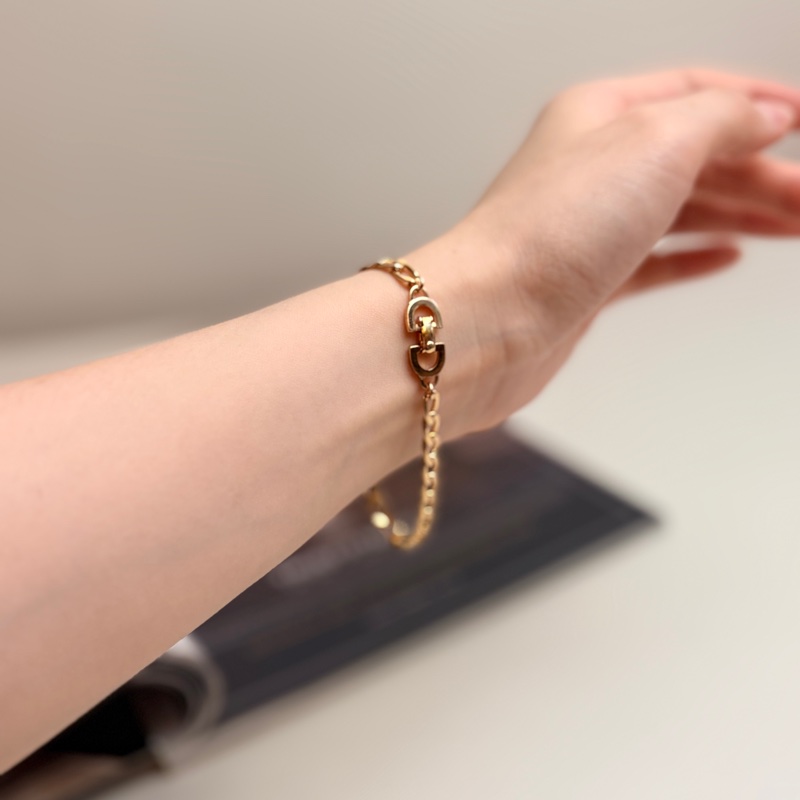 Dior Curb Link Bracelet 迪奧鍍金手鏈 18cm-1