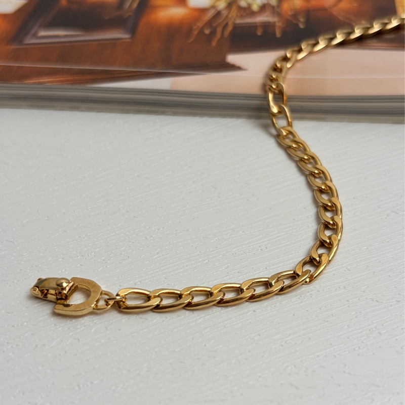 Dior Curb Link Bracelet 迪奧鍍金手鏈 18cm-4