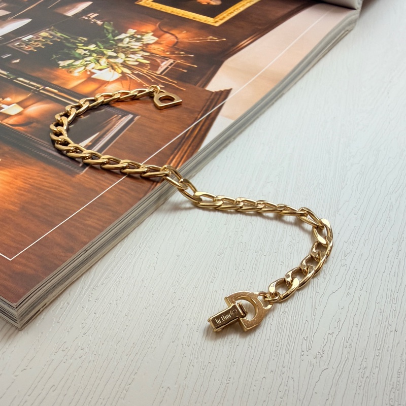 Dior Curb Link Bracelet 迪奧鍍金手鏈 18cm-9