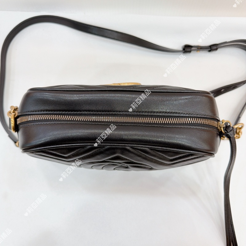 莉亞精品♡Gucci 447632黑金馬夢相機包 二手-4