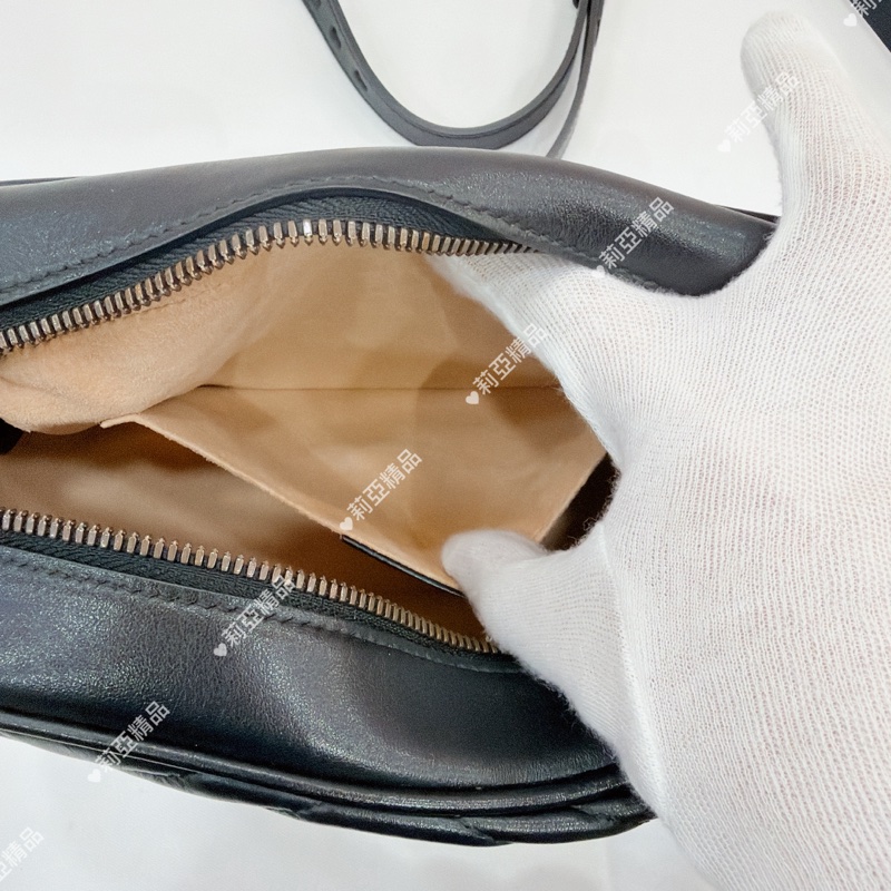 莉亞精品♡Gucci 447632黑金馬夢相機包 二手-11