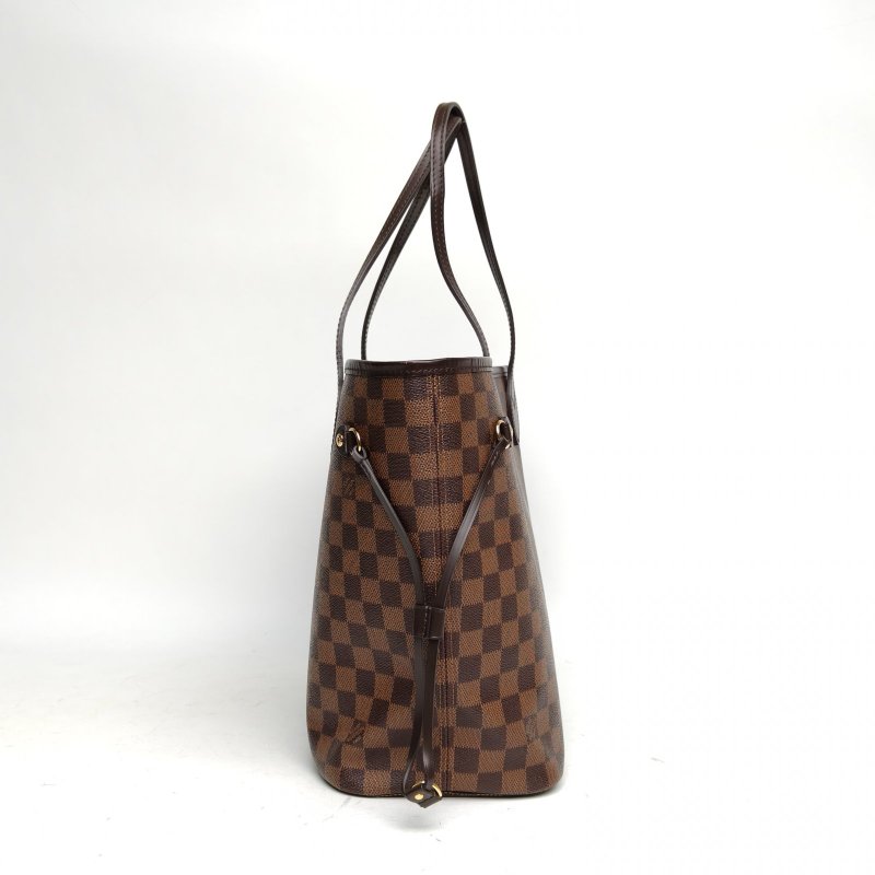 LOUIS VUITTON LOUISVUITTONNeverfull中號31配子袋棕色棋盤格PVC金扣肩背包-1