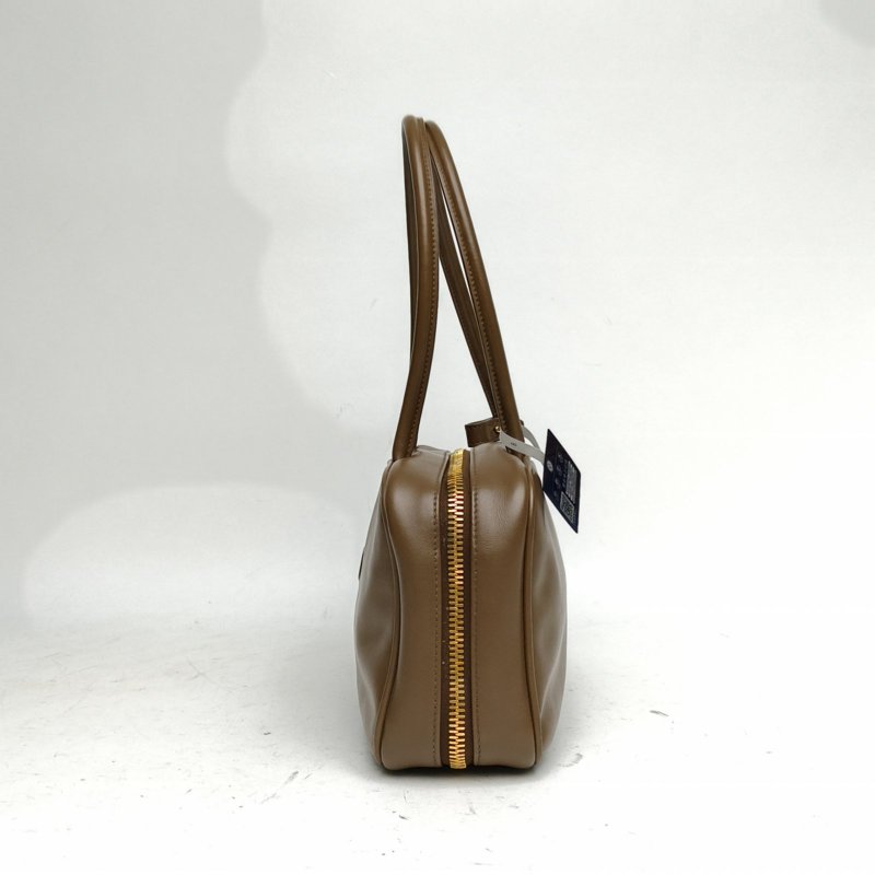 MIU MIU MIUMIU牛皮Beau公事包手袋中號苔原色肩背包-1