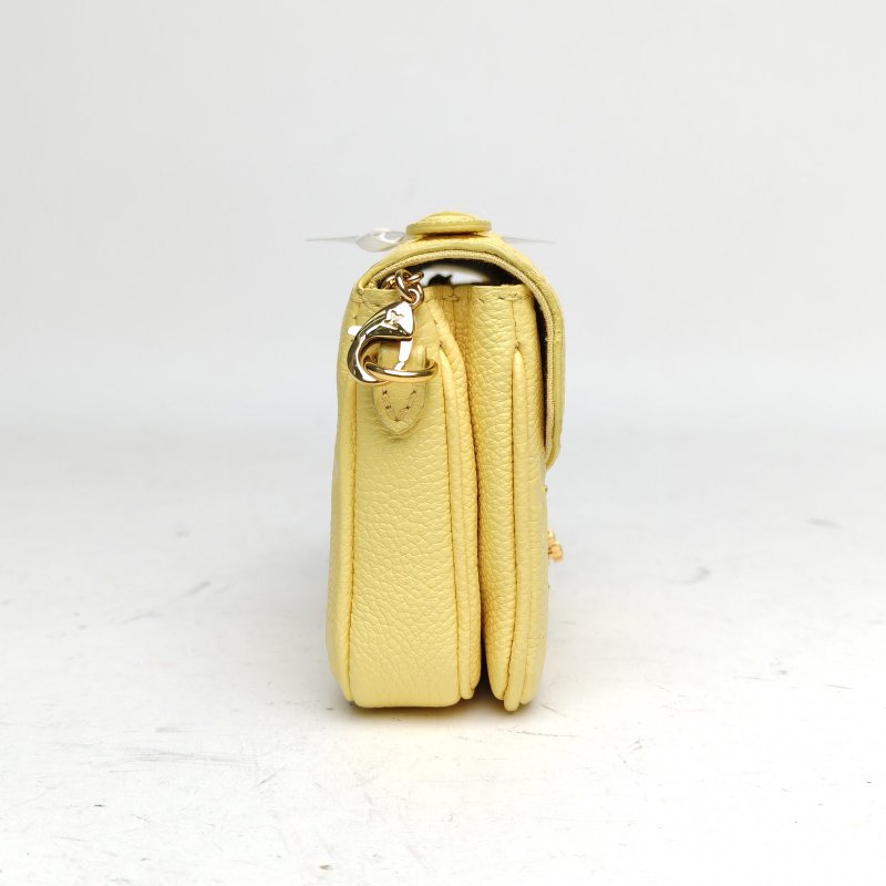 LOUIS VUITTON LOUISVUITTON黃色牛皮晶片MicroMetismini全皮鏈條郵差包肩背包-3