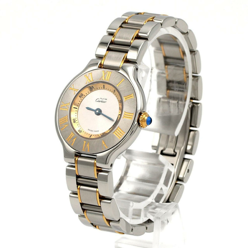 卡地亞 Must 21 SM 雙色 W10073R6 SSxYG 石英錶-1