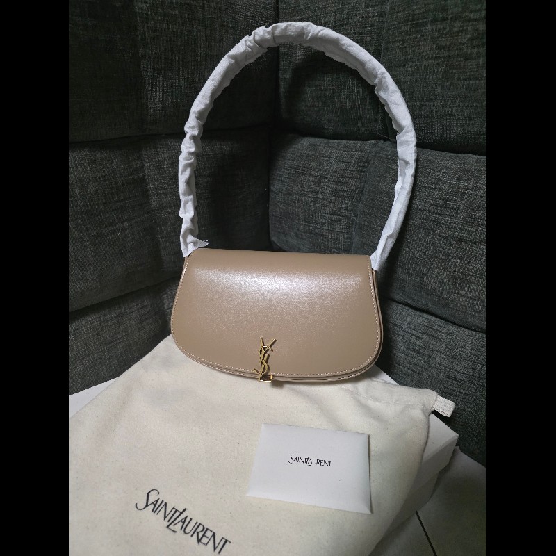 [全新] Saint Laurent YSL Voltaire 腋下包 肩背包 奶茶色-0