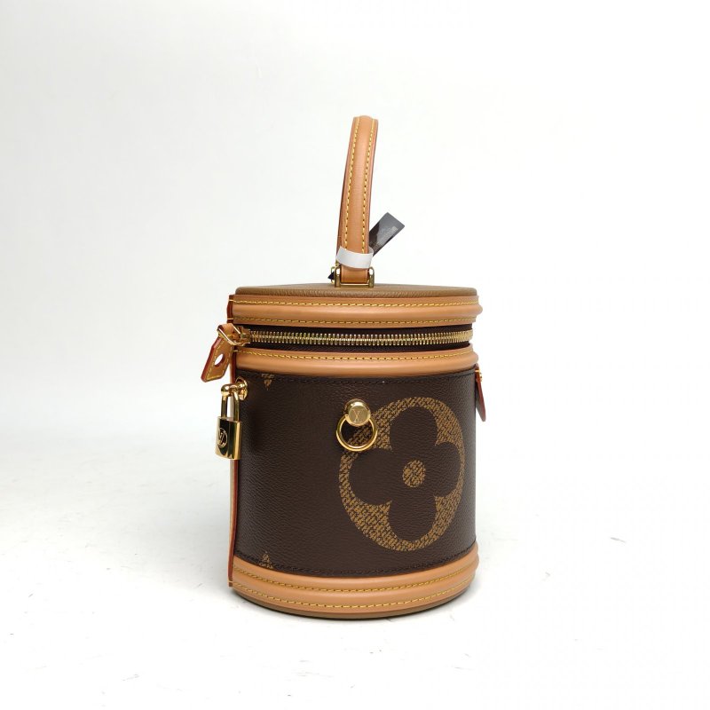 LOUIS VUITTON LOUISVUITTONCANNES圓桶包老花PVC2019大Logo印花肩背包-3
