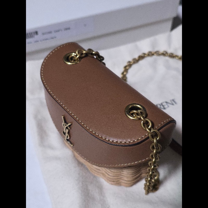 [全新] Saint Laurent YSL 柳條 編織鏈帶包-2