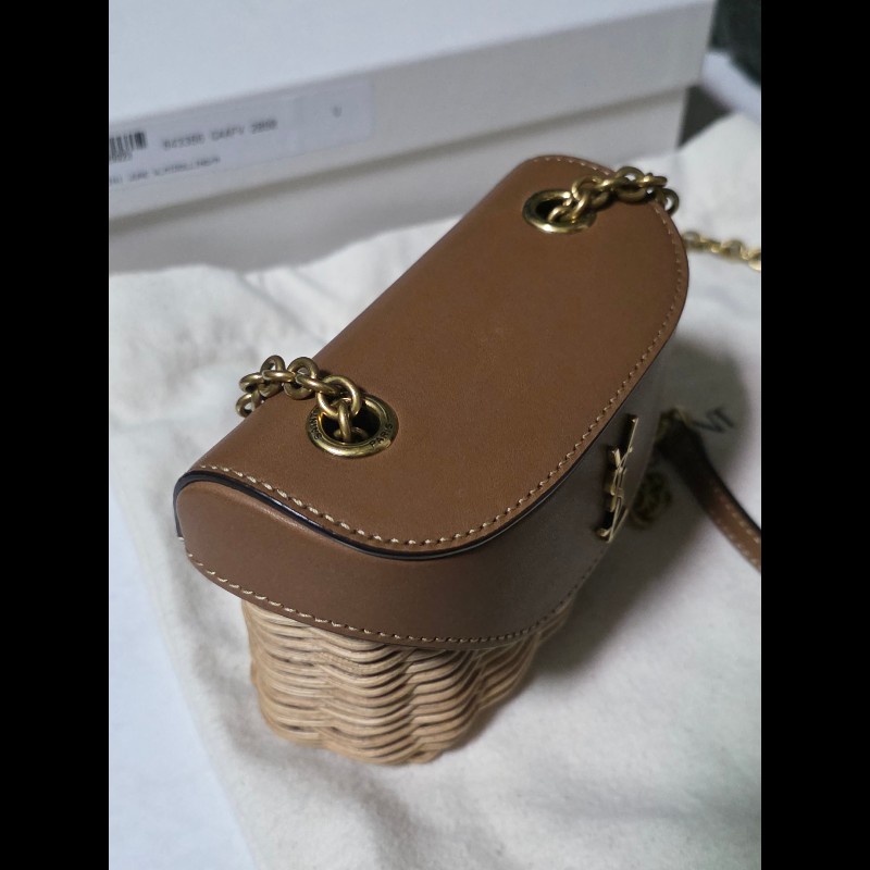 [全新] Saint Laurent YSL 柳條 編織鏈帶包-3
