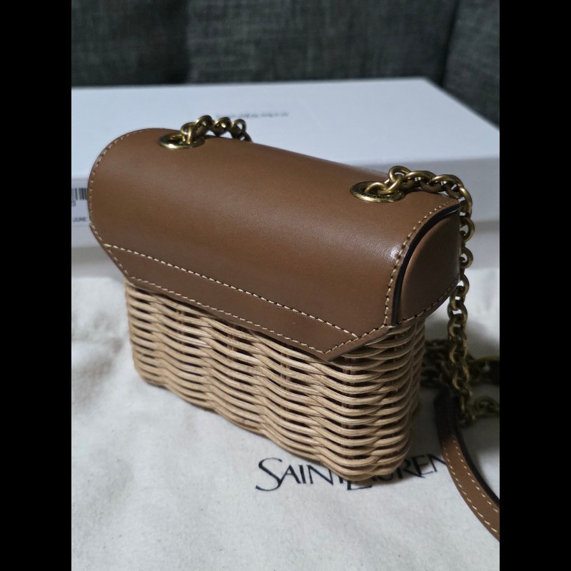 [全新] Saint Laurent YSL 柳條 編織鏈帶包-4