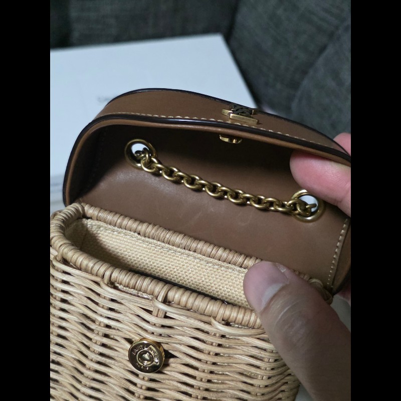 [全新] Saint Laurent YSL 柳條 編織鏈帶包-6