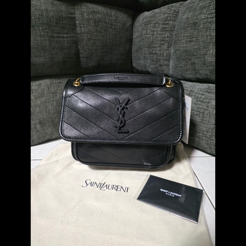 [全新] Saint Laurent YSL baby niki 羊皮 黑色-0