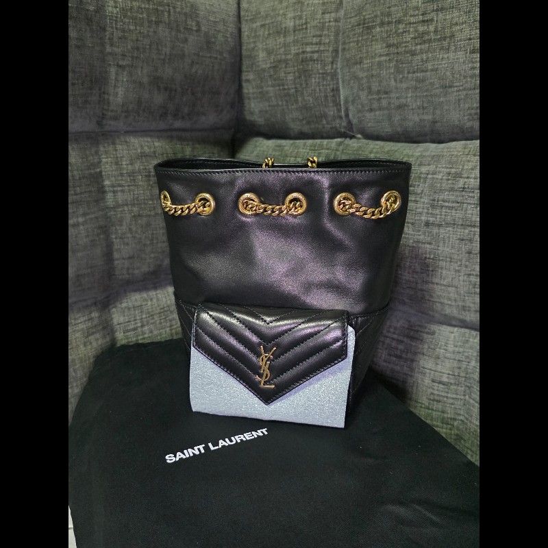 [全新] Saint Laurent YSL mini Joe 水桶包 黑金-0