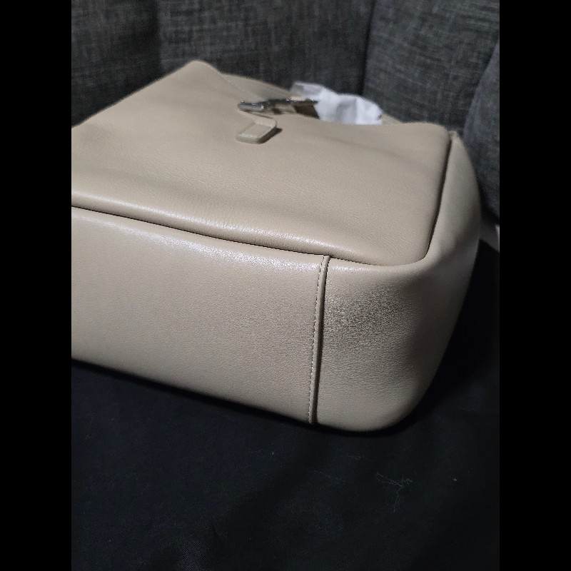 [全新] Saint Laurent YSL 5a7 hobo 奶茶色 銀扣 小號-5