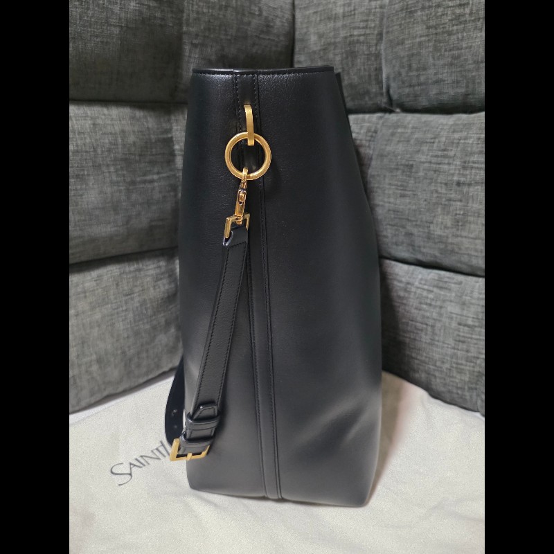 [全新] Saint Laurent Le 37 黑色長型水桶包-3