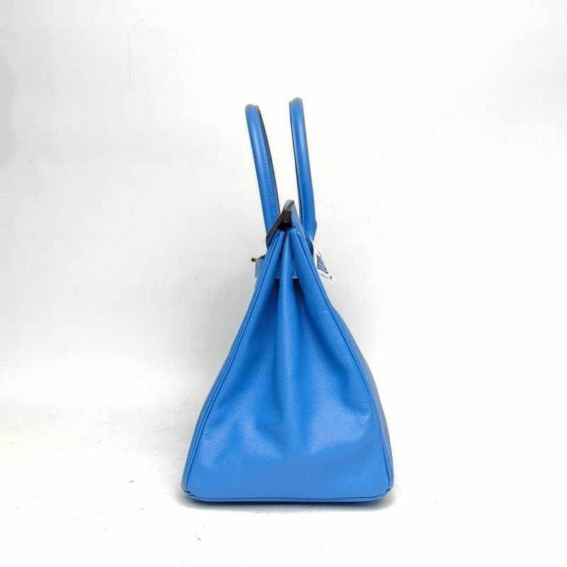 HERMES HERMESBirkin352T天堂藍Epsom皮框R金扣肩背包-1