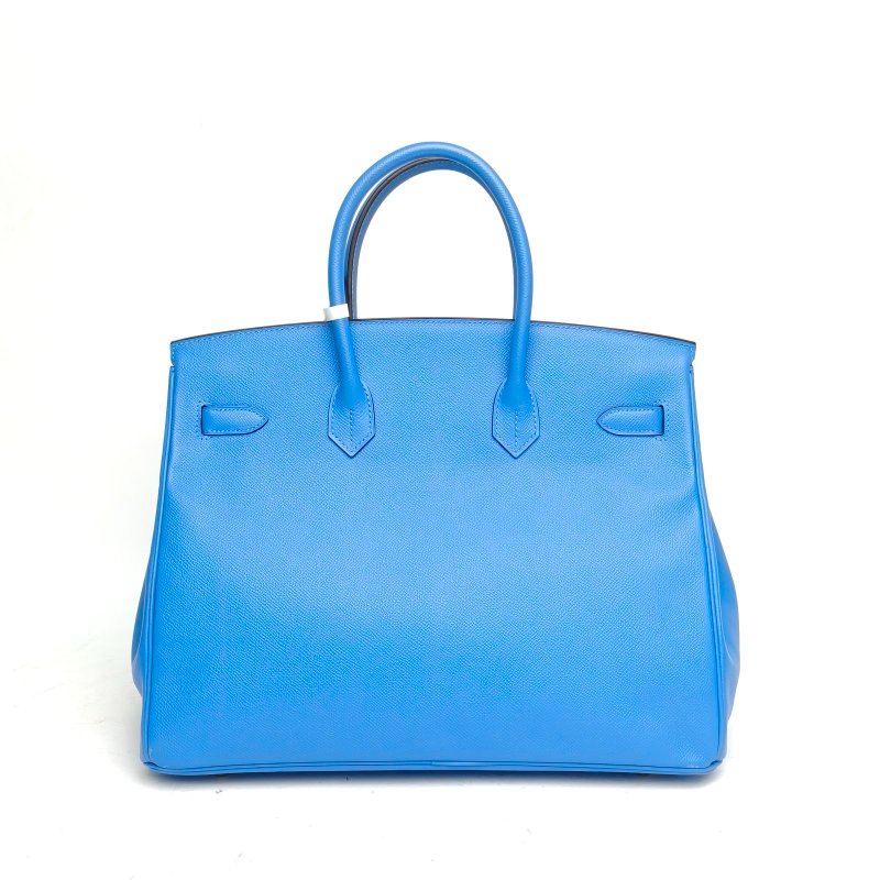 HERMES HERMESBirkin352T天堂藍Epsom皮框R金扣肩背包-2