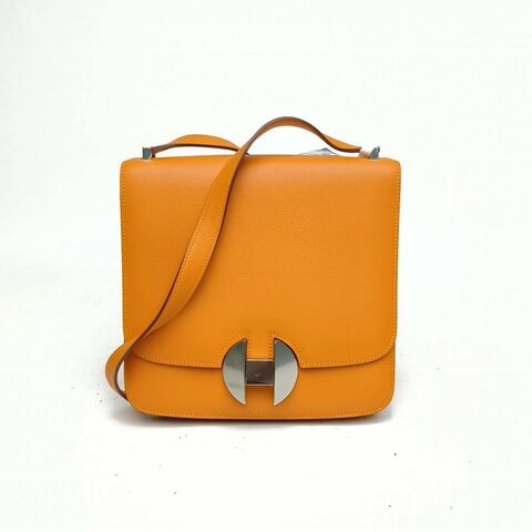 HERMES HERMES2002-20肩背包愛馬仕橙EC皮C刻銀扣肩背包