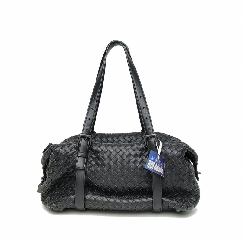 BOTTEGA VENETA BOTTEGAVENETA黑色羊皮黑扣編織手提包肩背包-2