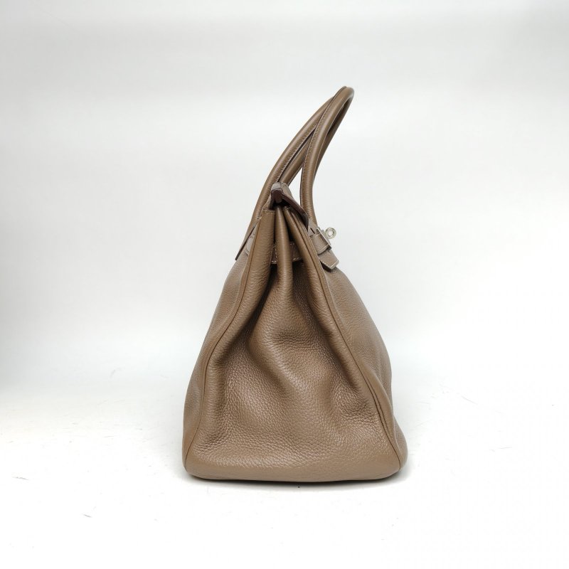 HERMES HERMESBirkin35大象灰Togo皮框O銀扣肩背包-1