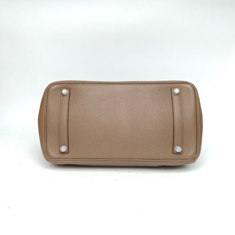 HERMES HERMESBirkin35大象灰Togo皮框O銀扣肩背包-4