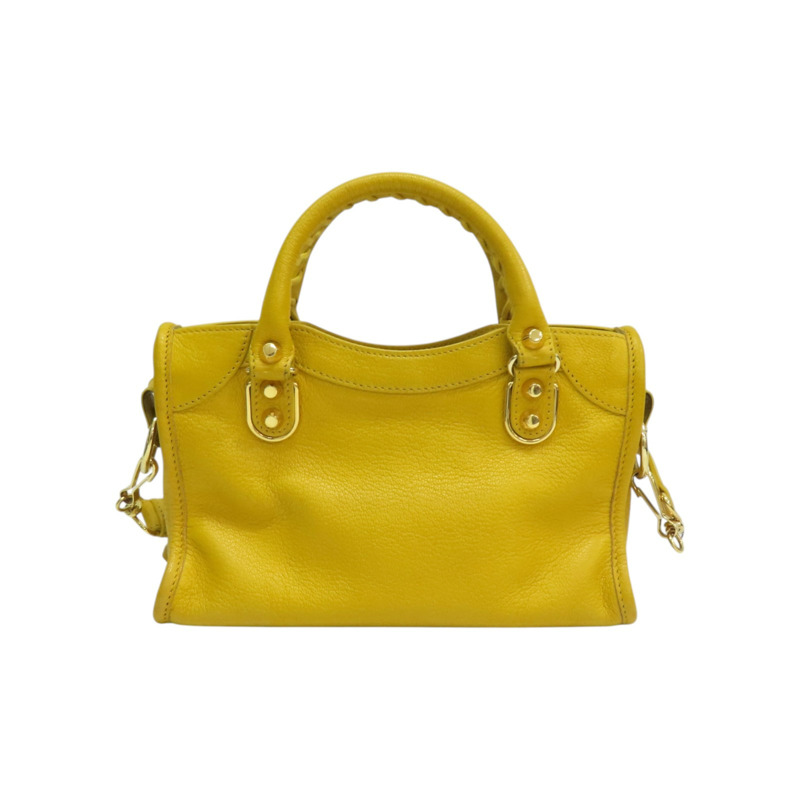 黃色牛皮 Metallic Edge Mini City 兩用包【BALENCIAGA 巴黎世家】 390160-1