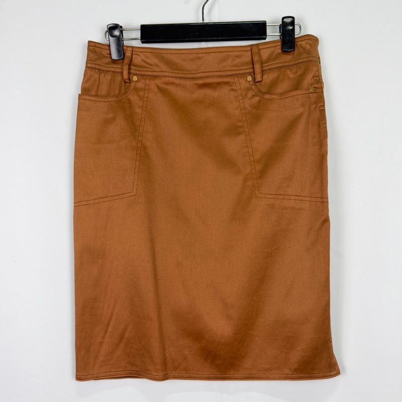 莉亞精品♡ Gucci咖色短裙 40 二手-0