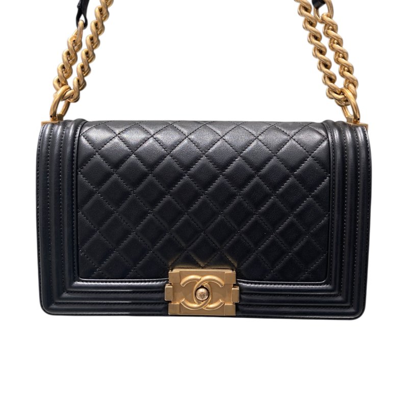 CHANEL 香奈兒 BOY 25 黑色 金扣-1