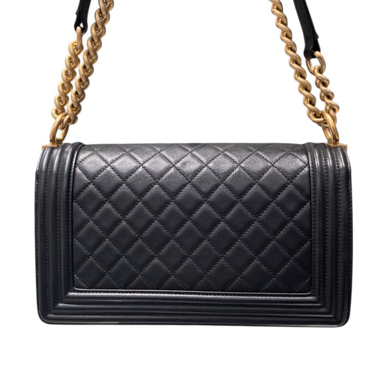 CHANEL 香奈兒 BOY 25 黑色 金扣-2