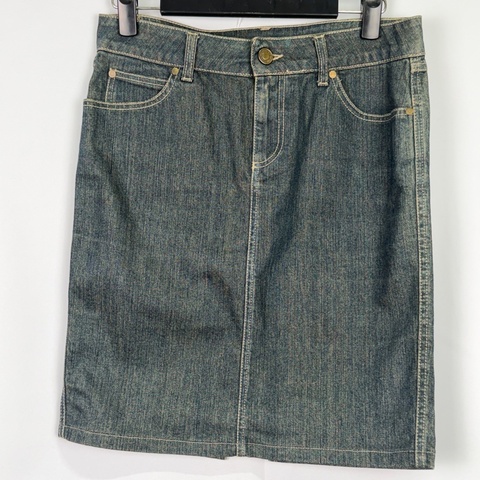 莉亞精品♡  Gucci牛仔短裙深藍 40 二手