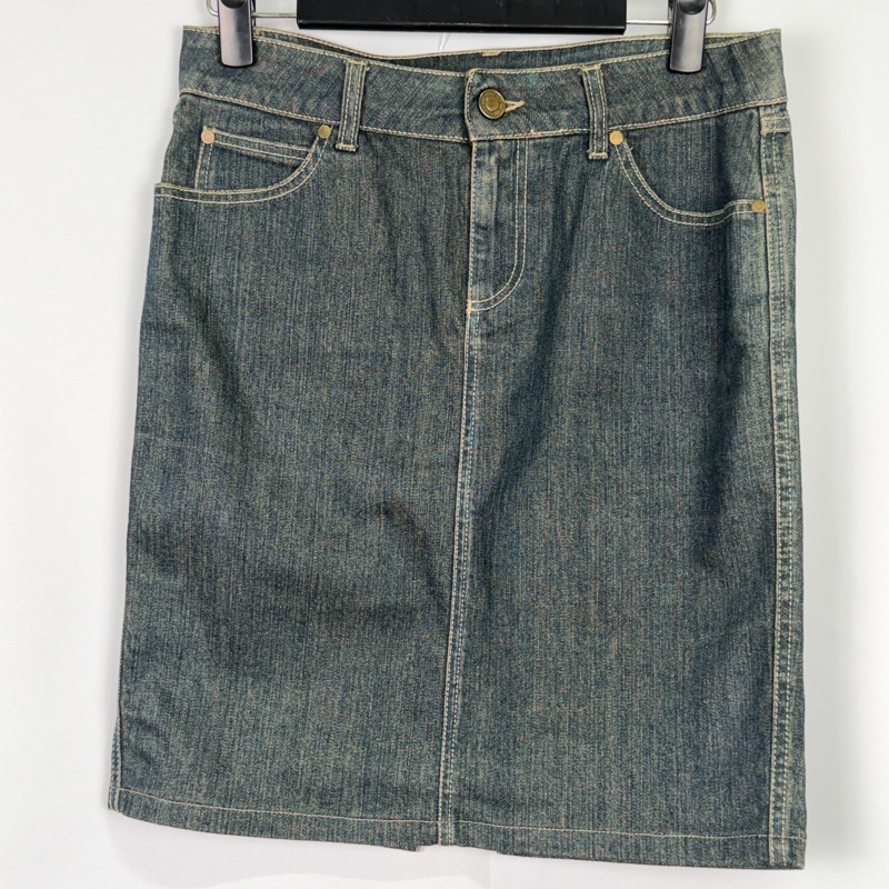 莉亞精品♡  Gucci牛仔短裙深藍 40 二手-0