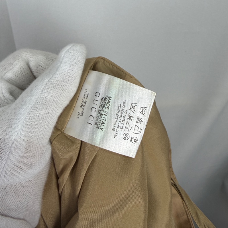 莉亞精品♡ Gucci卡其流蘇短裙 40 二手-4