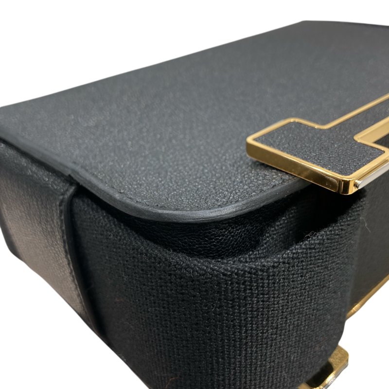 HERMES 愛馬仕 B刻 GETA 肩背包 山羊皮 黑色 金釦-8