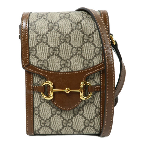 GUCCI 塗層帆布Horsebit 1955肩背袋