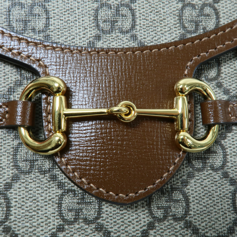 GUCCI 塗層帆布Horsebit 1955肩背袋-6