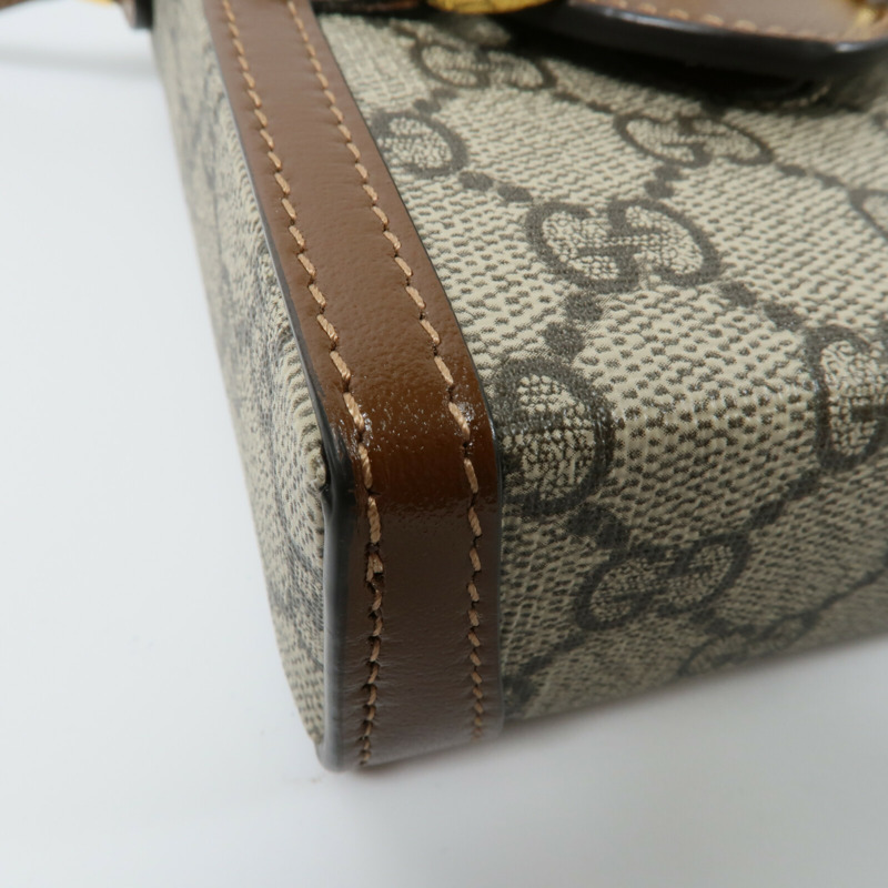 GUCCI 塗層帆布Horsebit 1955肩背袋-10