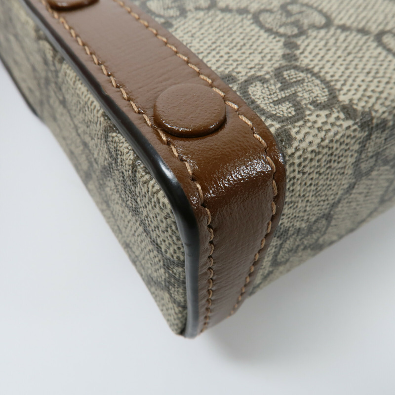 GUCCI 塗層帆布Horsebit 1955肩背袋-12