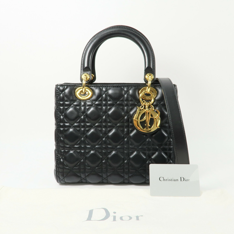 Dior 羊皮皮革Lady Dior手挽肩背兩用袋-13