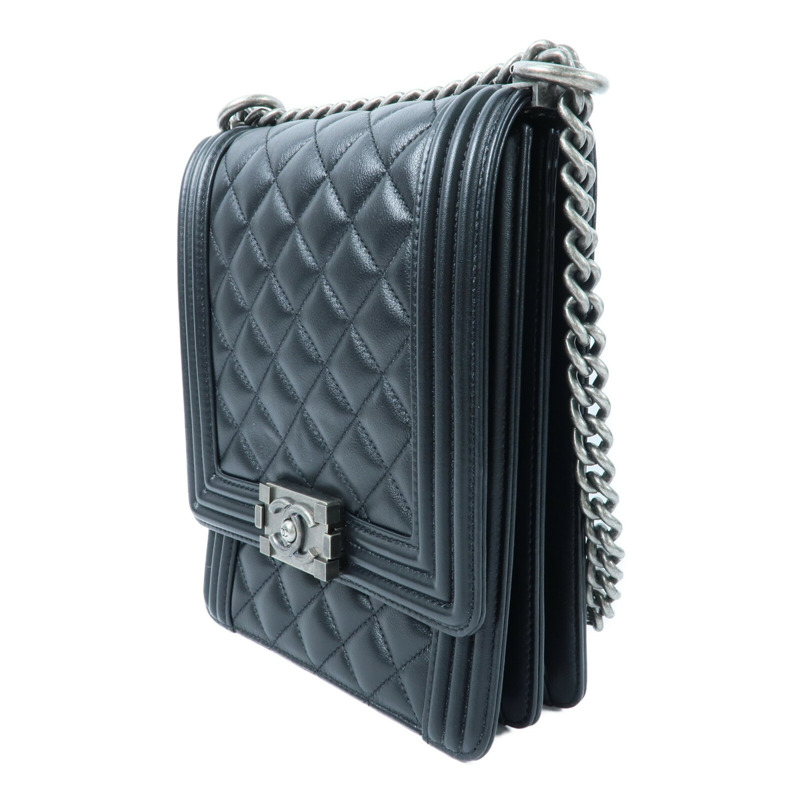 CHANEL 牛皮皮革North South Boy鏈帶肩背袋-2