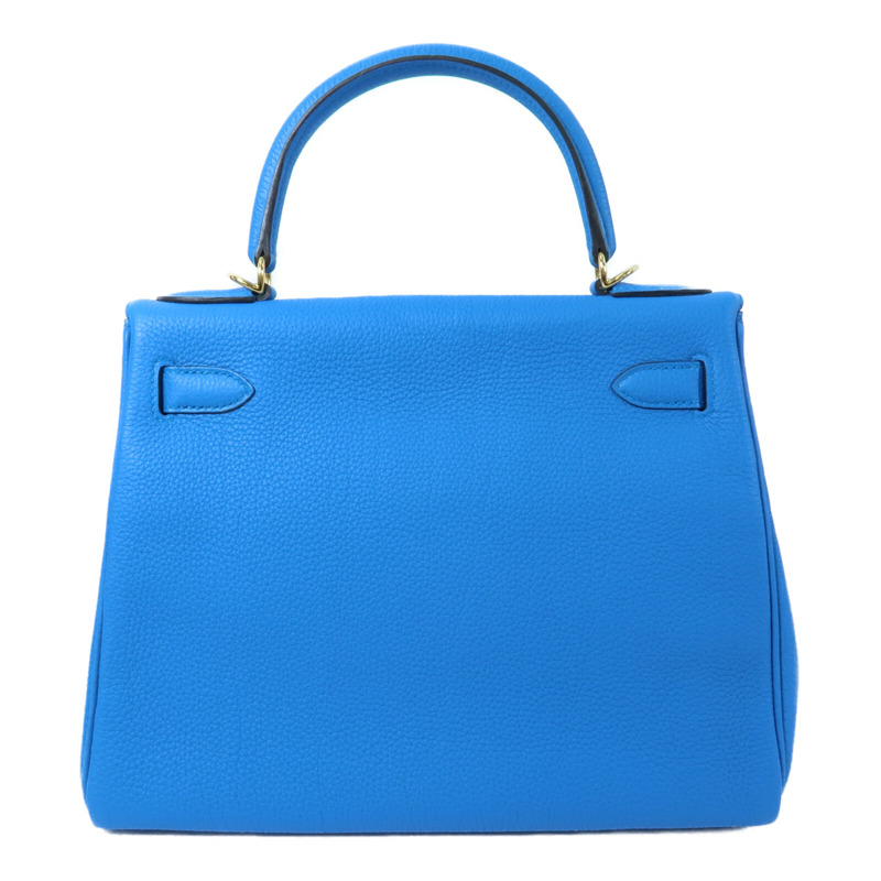 HERMES Togo皮革Kelly 28手挽肩背兩用袋Bleu Zanzibar-1