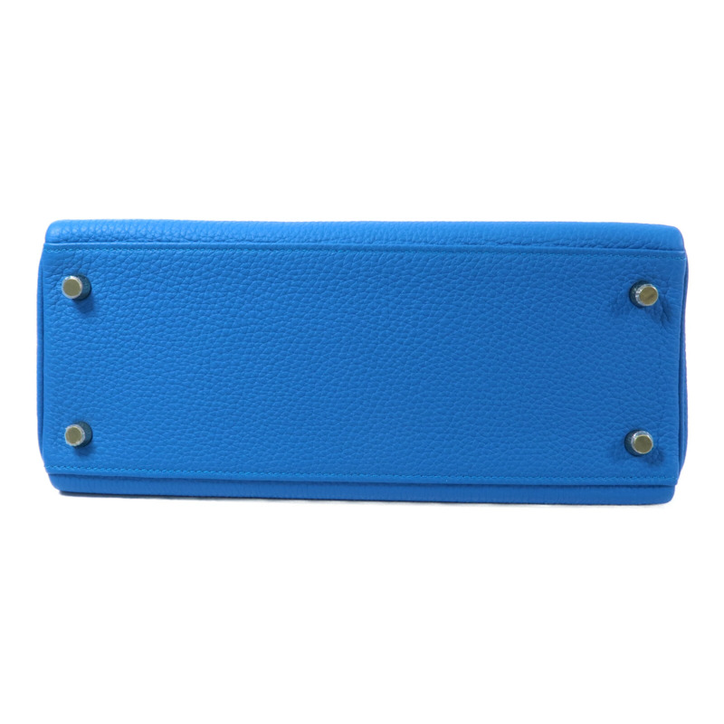 HERMES Togo皮革Kelly 28手挽肩背兩用袋Bleu Zanzibar-3