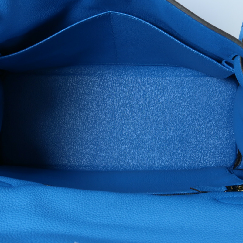 HERMES Togo皮革Kelly 28手挽肩背兩用袋Bleu Zanzibar-4