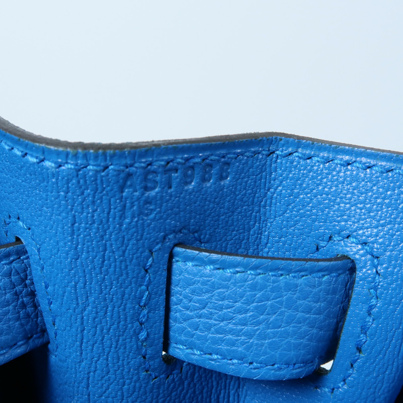 HERMES Togo皮革Kelly 28手挽肩背兩用袋Bleu Zanzibar-7